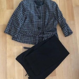Plus Size Houndstooth Jacket & Black Trousers